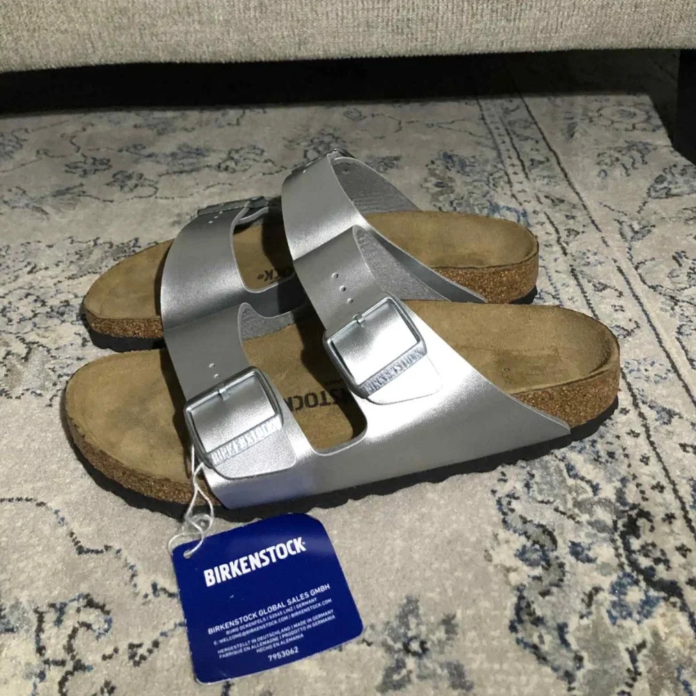 Birkenstock Arizona Silver Birko Flor